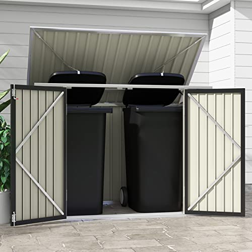 Patiowell 3 x 3 FT Outdoor Storage Shed,Small Garden Tool Storage Shed with Sloping Roof and Single Lockable Door, Outdoor Shed for Backyard Garden Patio Lawn, Grey