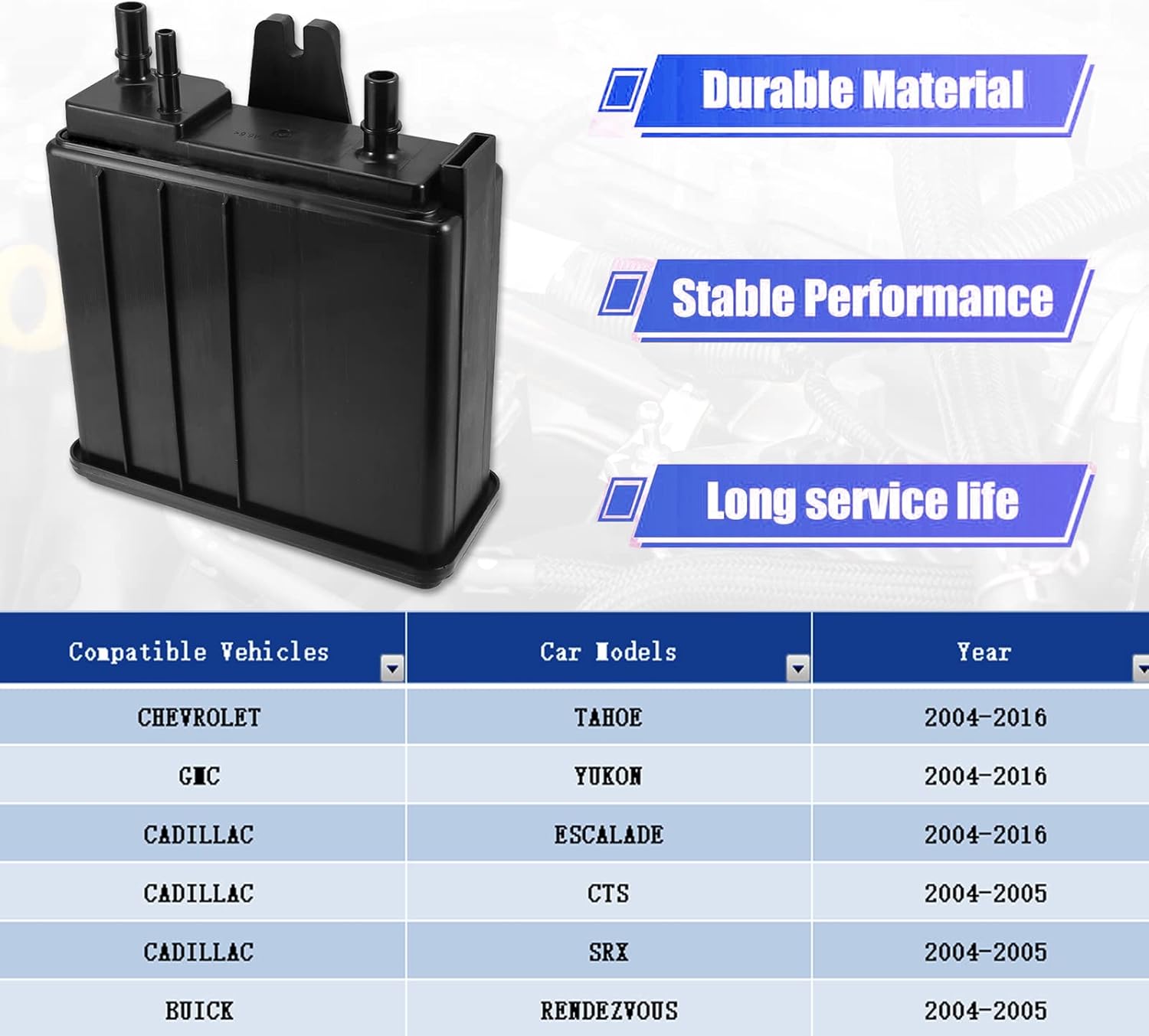Vapor Canister for Chevy Tahoe 5.3L 04-16, Charcoal Canister for GMC Yukon 15109431, ‎215-464 Evap Canister for Cadillac Escalade 6.2L 6.0L 4.8L Pack of 2