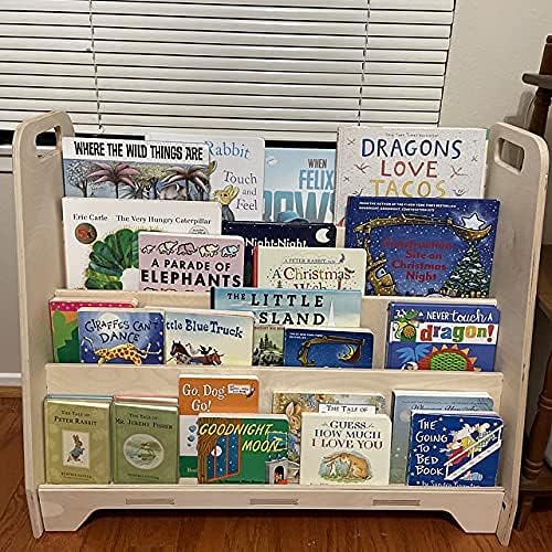 Bush Acres Large Montessori Bookshelf | Toddler Bookcase - Kids Library - Montessori Wooden Furniture | Nursery Gift | Wooden Book Shelf - Made in USA