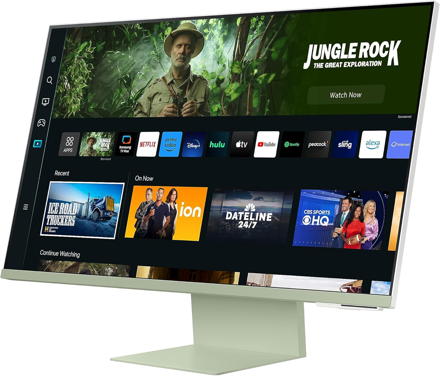 SAMSUNG 27" M80C UHD HDR Smart Computer Monitor Screen with Streaming-TV, Slimfit-Camera Included, Wireless Remote PC Access, Alexa Built-in (LS27CM80GUNXZA), Spring Green