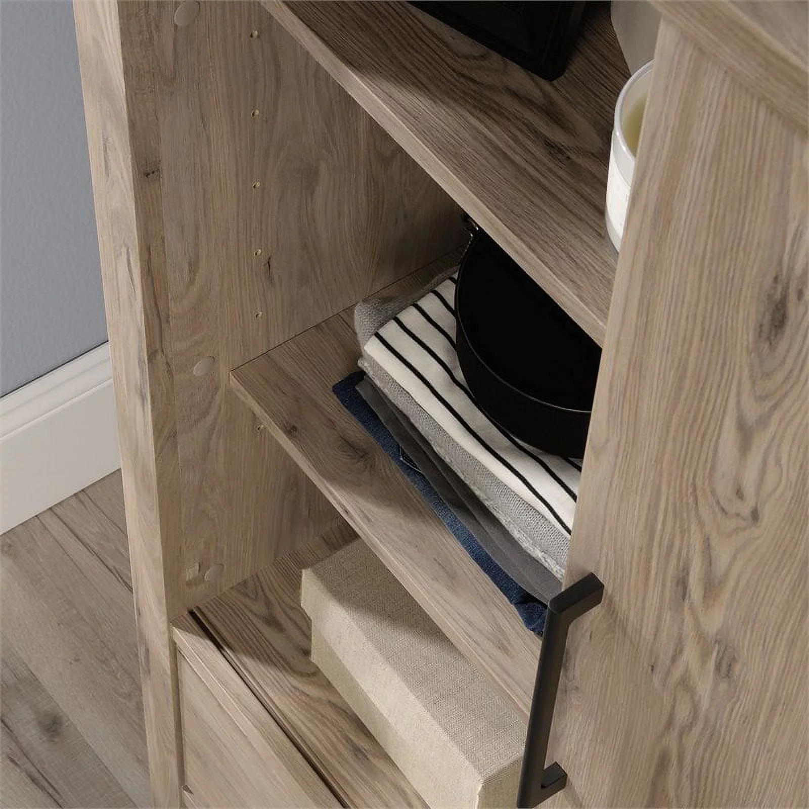 Allora Contemporary Wood Bedroom Armoire in Laurel Oak