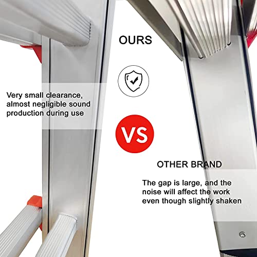 Ladder, A Frame 5 Step Ladder Extension, 17 Ft Anti-Slip Multi Position Ladder, Storage Folding Ladder, 330 lbs Security Load Telescoping Aluminum Ladders for Stairs Home Indoor Outdoor Roof