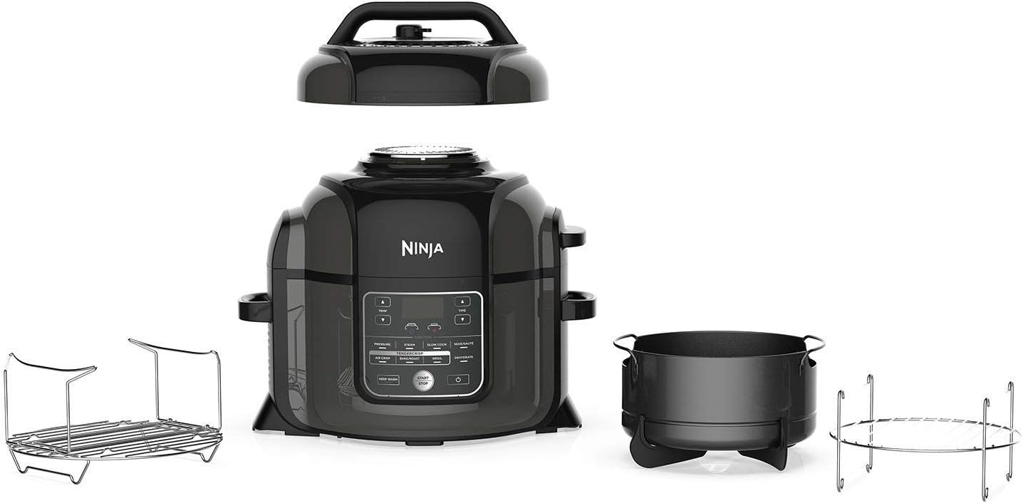 Ninja OP305 Foodi 6.5 Quart Pressure Cooker That Crisps, Steamer & Air Fryer with TenderCrisp Technology Multi-Cooker and Fryer All-in-One (Renewed)