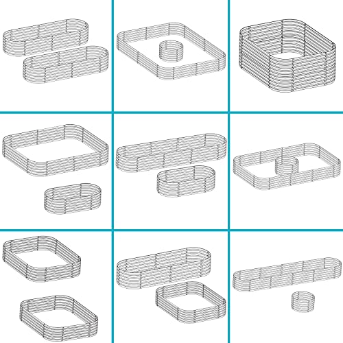 Sunnydaze 79-Inch Oval Raised Garden Bed - Stackable Steel Vegetable Flower Bed Planter Kit with Rubber Edge Trim - Brown