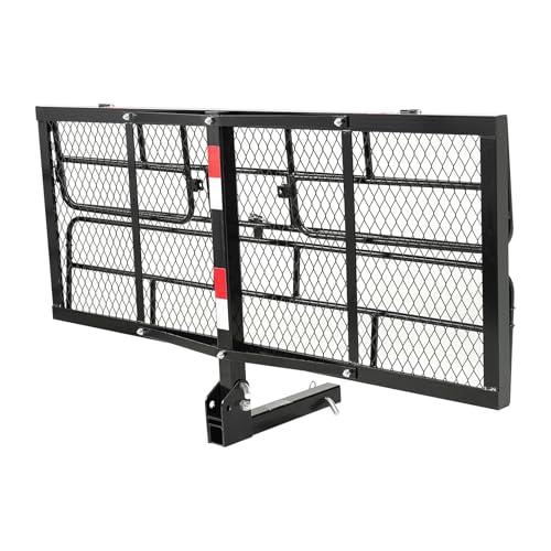 VEVOR 70" x 30" x 6", Hitch Cargo Carrier, 500 lbs Capacity with Nighttime Reflective Reminder, Folding Hitch Mount Cargo Carrier Basket with Hitch Lock for 2" Receiver, Fit for SUVs