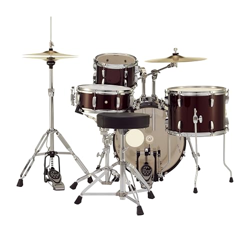Pearl Roadshow Drum Set 4-Piece Complete Kit with Cymbals and Stands, Charcoal Metallic (RS584C/C706)