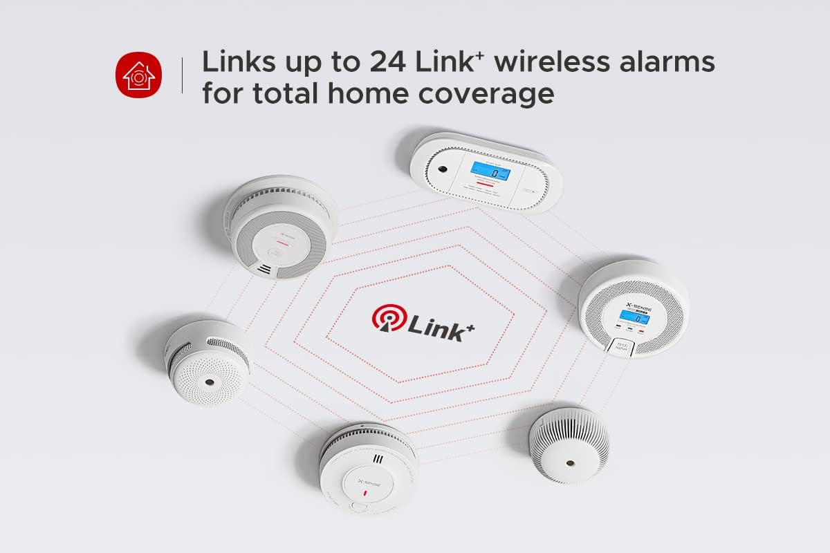 X-Sense Wireless Interconnected Combination Smoke and Carbon Monoxide Detector, 10-Year Battery Powered Fire and CO Alarm, SC06-W, Pack of 6