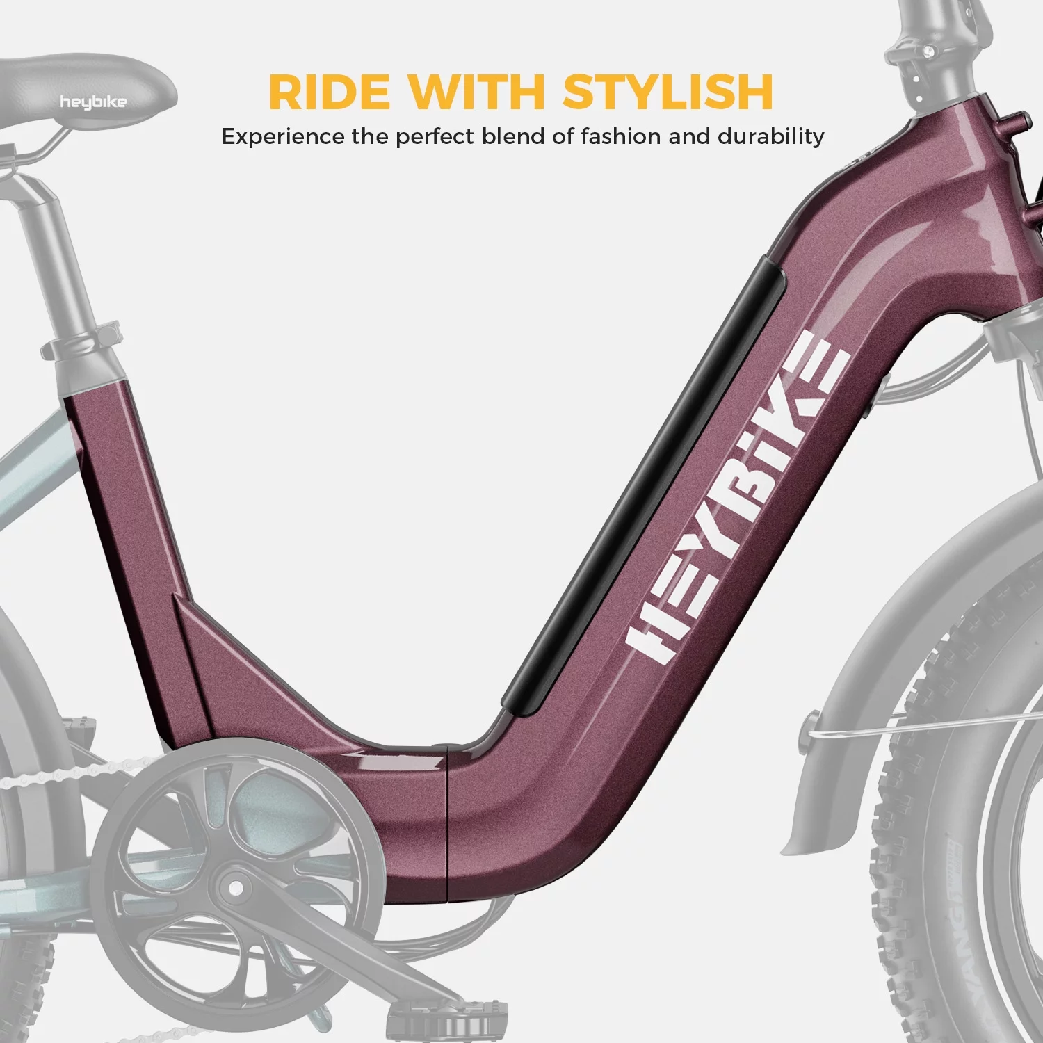 Heybike Ranger S Electric Bike for Adults, Foldable Ebike with 48V 14.4AH Removable Battery, 20" x 4.0 Fat Tire Step-thru Electric Bicycle, Electric Commuter Bikes for Womens Mens