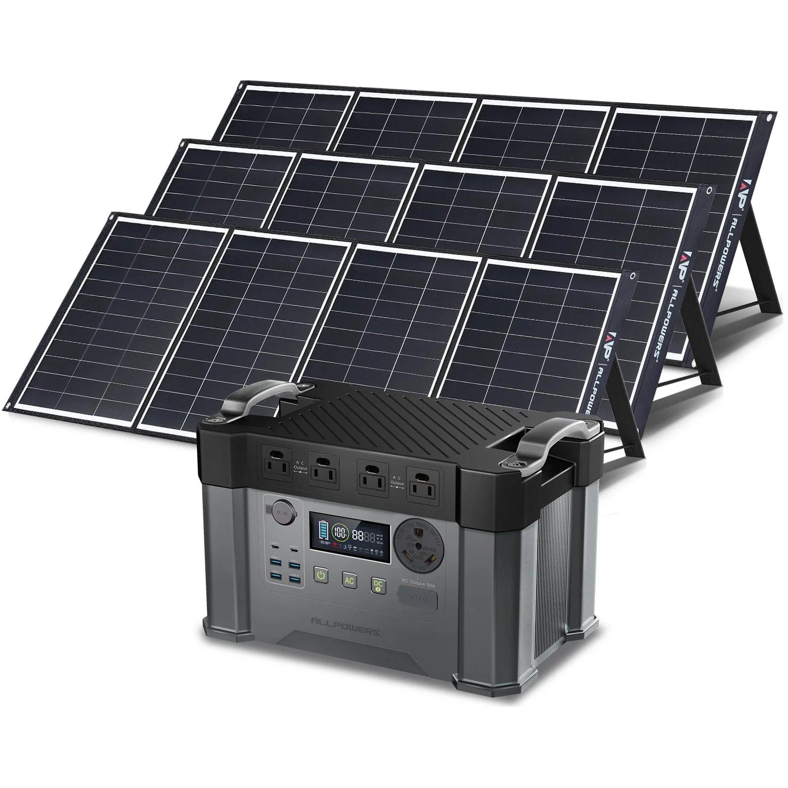 ALLPOWERS S2000 Pro Portable Solar Generator, 2400W 1500Wh Portable Power Station for Camping RV Camper Home Emergency