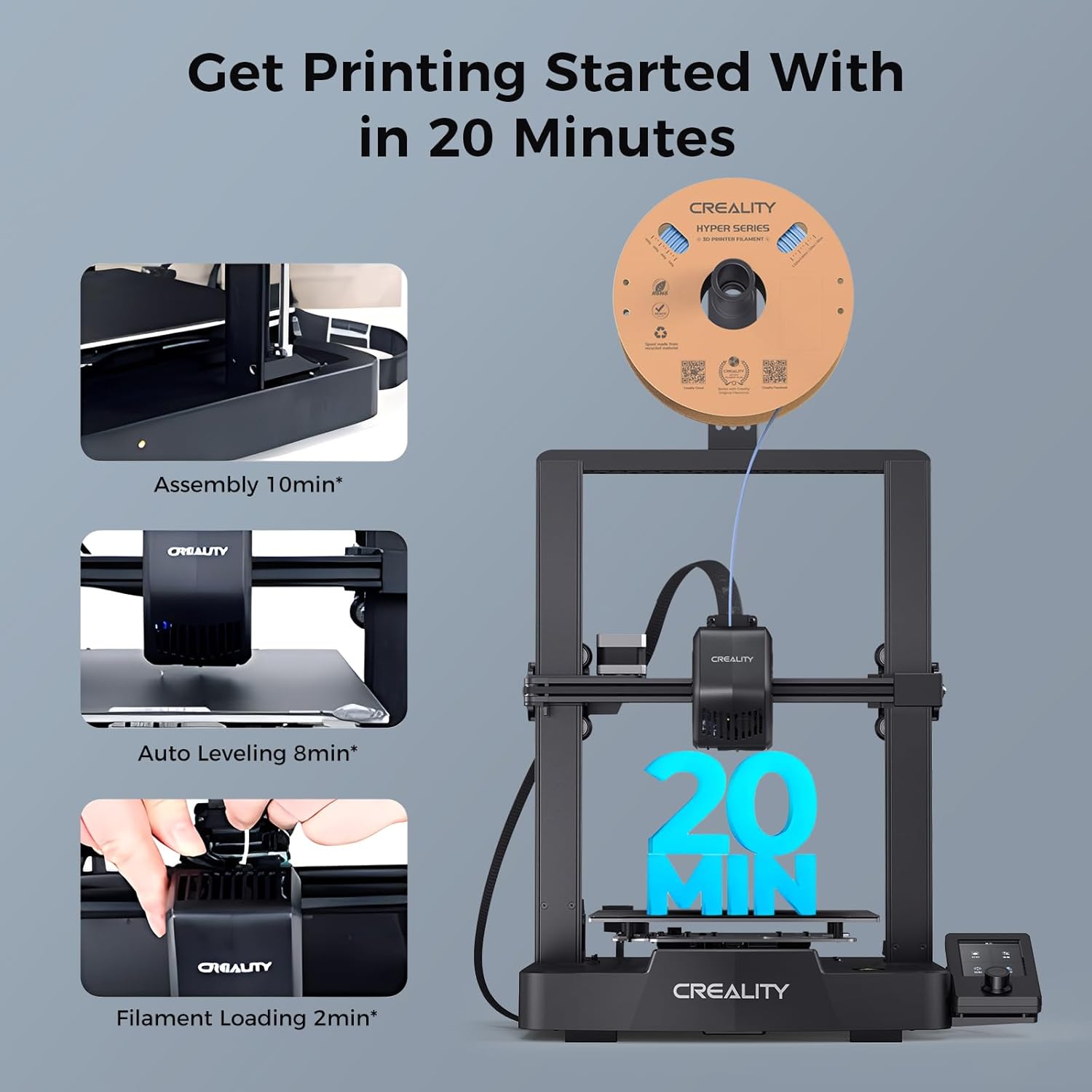 Creality Ender-3 V3 SE Official 3D Printer 250mm/s Max Printing Speed Upgraded Visual UI Auto Filament Loading and Unloading Sprite Direct Extruder CR Touch with Cordless Electric Screwdriver