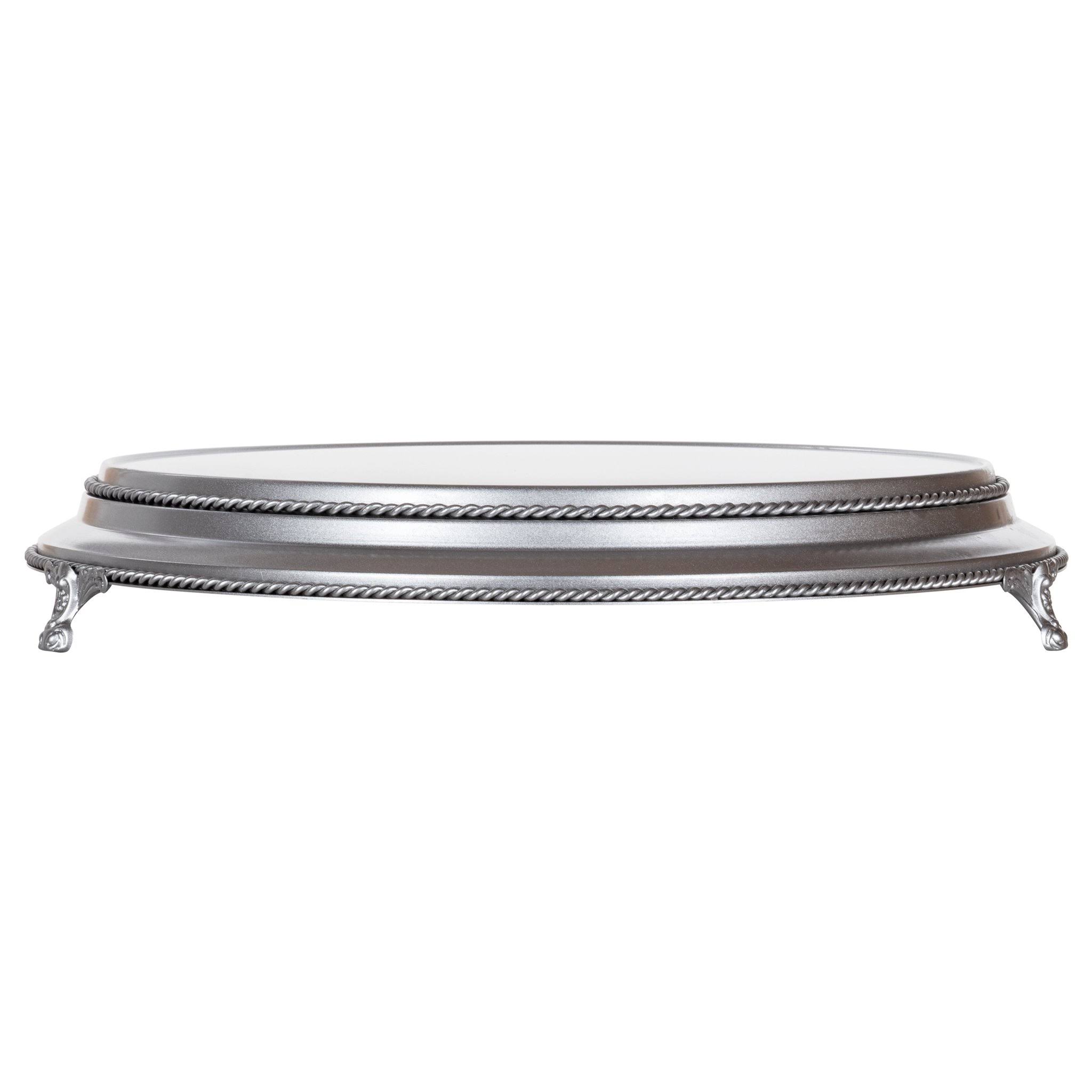 16 inch Round Wedding Cake Stand Plateau (Silver)
