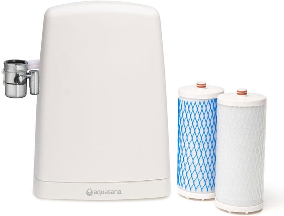 Aquasana AQ-4000W Countertop Drinking Water Filter System, White Pack of 2