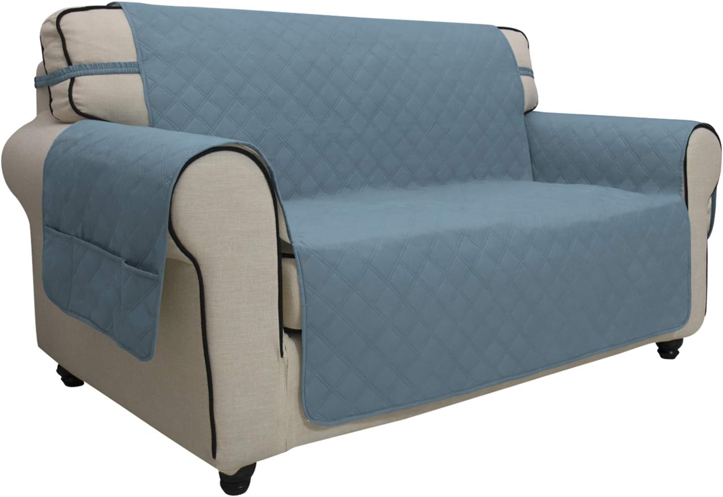 Easy-Going Sofa Slipcover Waterproof Couch Cover Non-Slip Sofa Cover for 3 Cushion Couch Seamless Whole Piece Fabric Furniture Protector for Pets Kids Children Dog Cat(Sofa, Gray)
