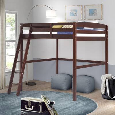 Mallika Loft Bed Mack u0026 Milo Bed Frame Color: Cappuccino, Desk Included: No, Size: Twin