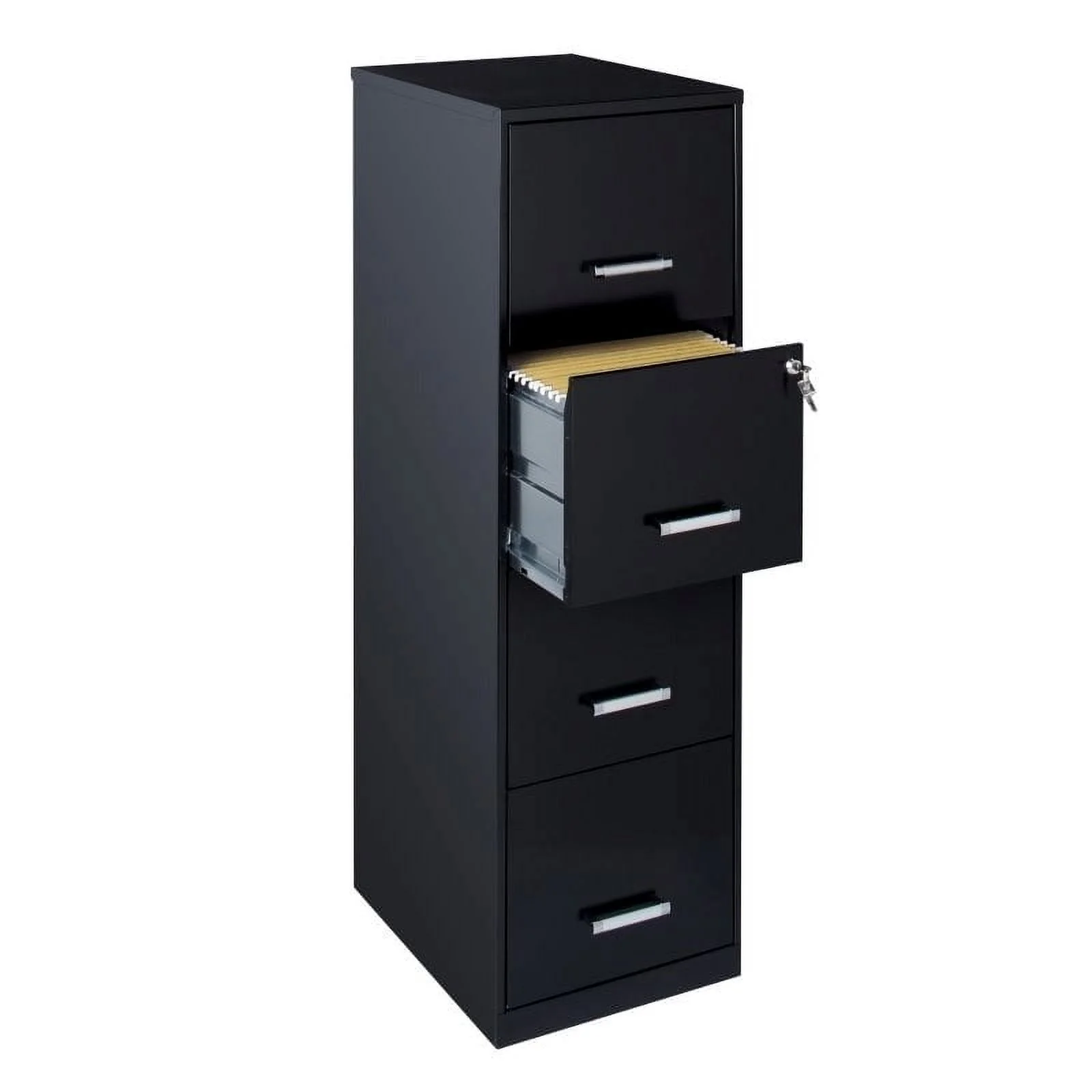 Scranton &amp; Co 18" 4 Drawer Metal Letter File Cabinet in Black
