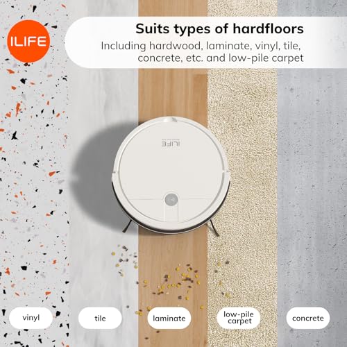 ILIFE A12 Pro Robot Vacuum and Mop Combo, Self Emptying Station for 60 Days, LiDAR Navigation, Home Mapping, No-Go Zones, 2.4G WiFi/App/Alexa/Remote Control, for Hard Floors, 110V