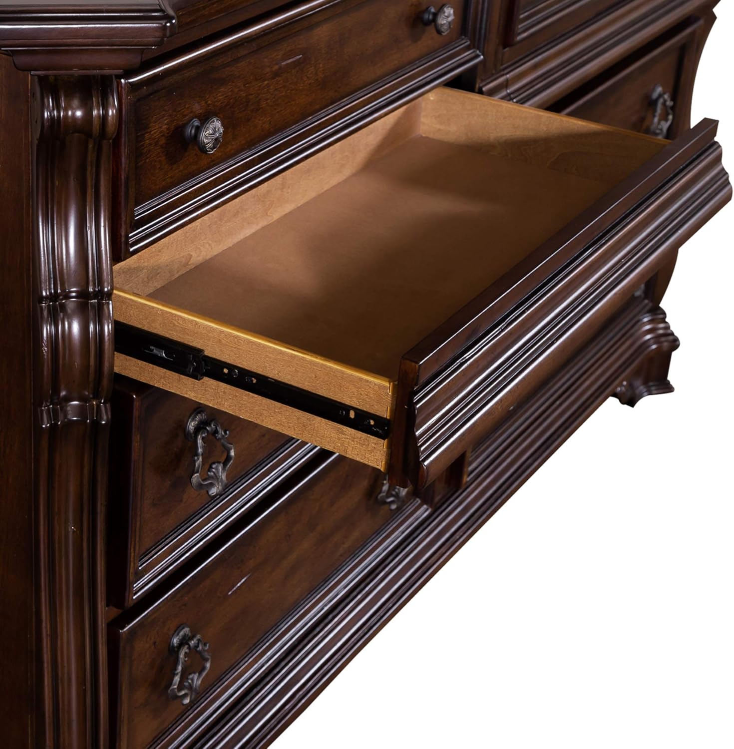 Liberty Furniture Industries Arbor Place 8 Drawer Double Dresser, 68" x 19" x 40", Brownstone Finish
