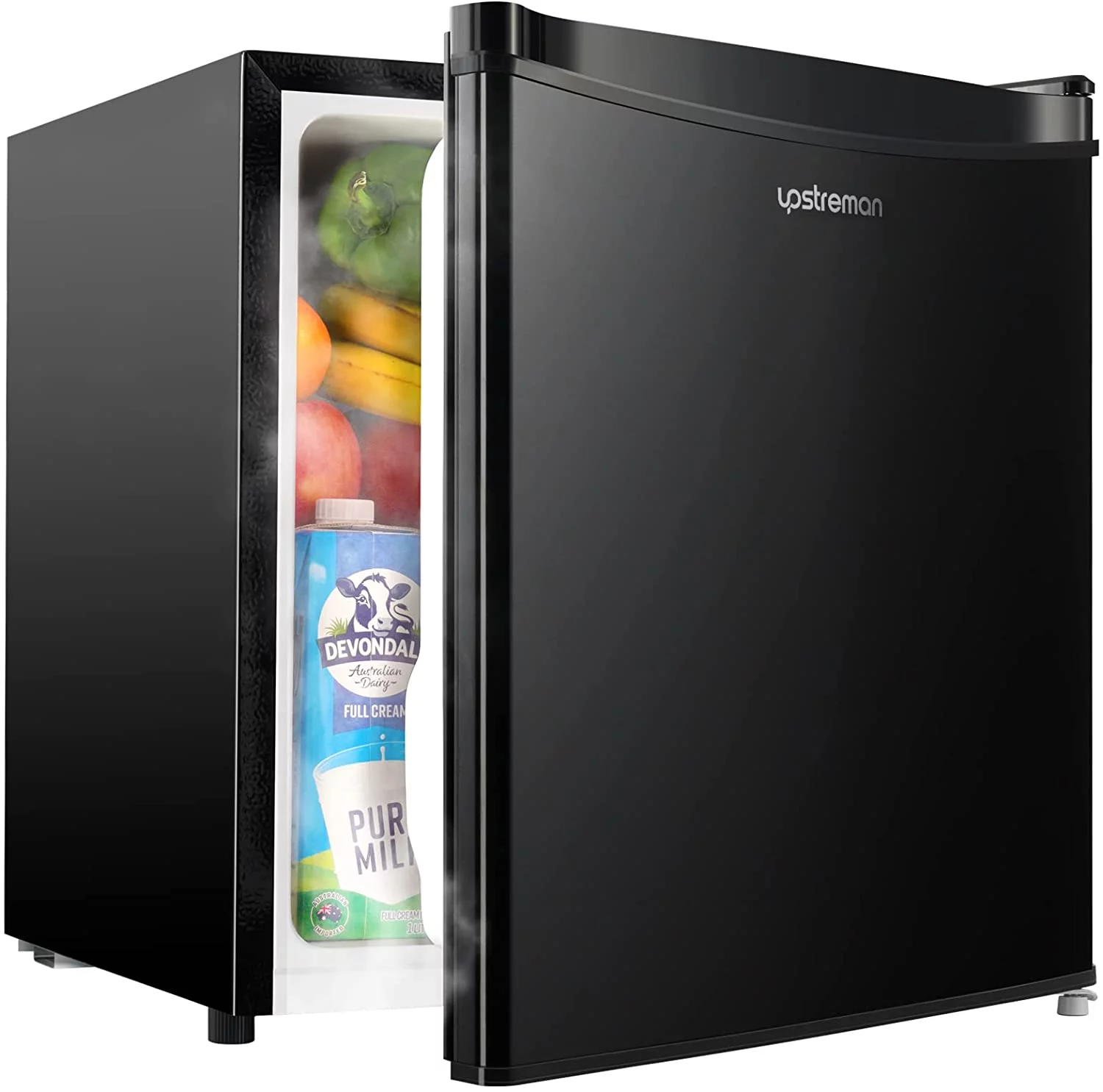Upstreman 1.7 Cu.ft Mini Fridge with Freezer, Single Door Compact Refrigerator-Black