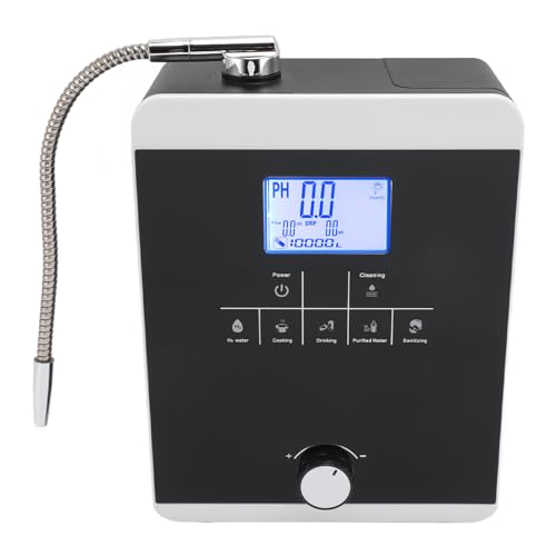 Alkaline Water Ionizer Machine, Alkaline Water Ionizer Machine 5 Settings 3.8 Inch Color LCD Display Hydrogen Rich Generator Wall Mountable Self Voice Prompt 110‑220V