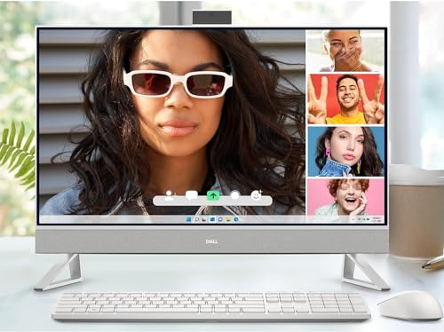 Dell Inspiron 5400 24-inch All in One Desktop - FHD (1920 x 1080) Display, Pop-Up Webcam, Intel Core i3-1115G4, 8GB DDR4 RAM, 256GB SSD, Intel UHD Graphics, USB-C, Bluetooth, Windows 11 Home - Silver