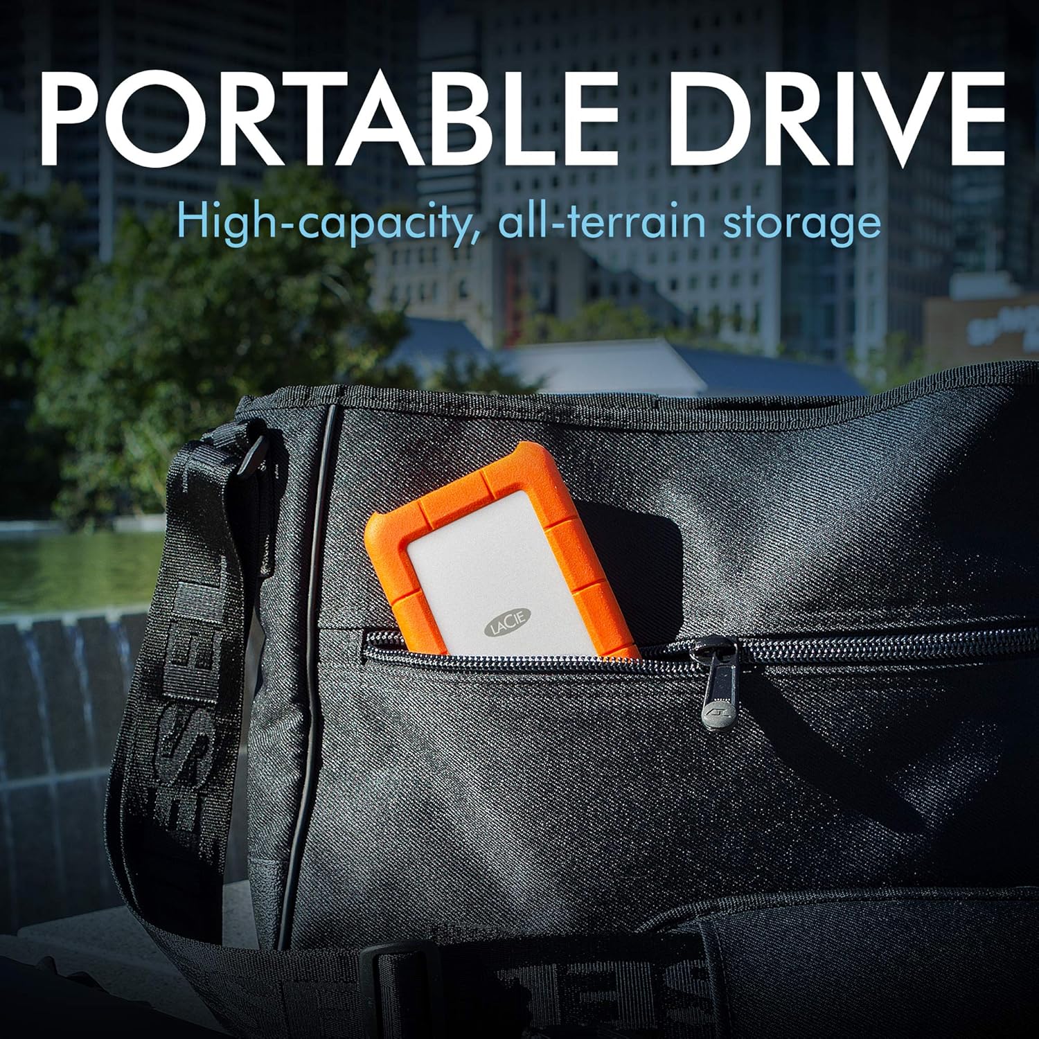 LaCie Rugged 5TB Portable External HDD - USB 3.0/2.0 Compatible, Shock/Dust/Rain Resistant for Mac & PC, Orange, Grey