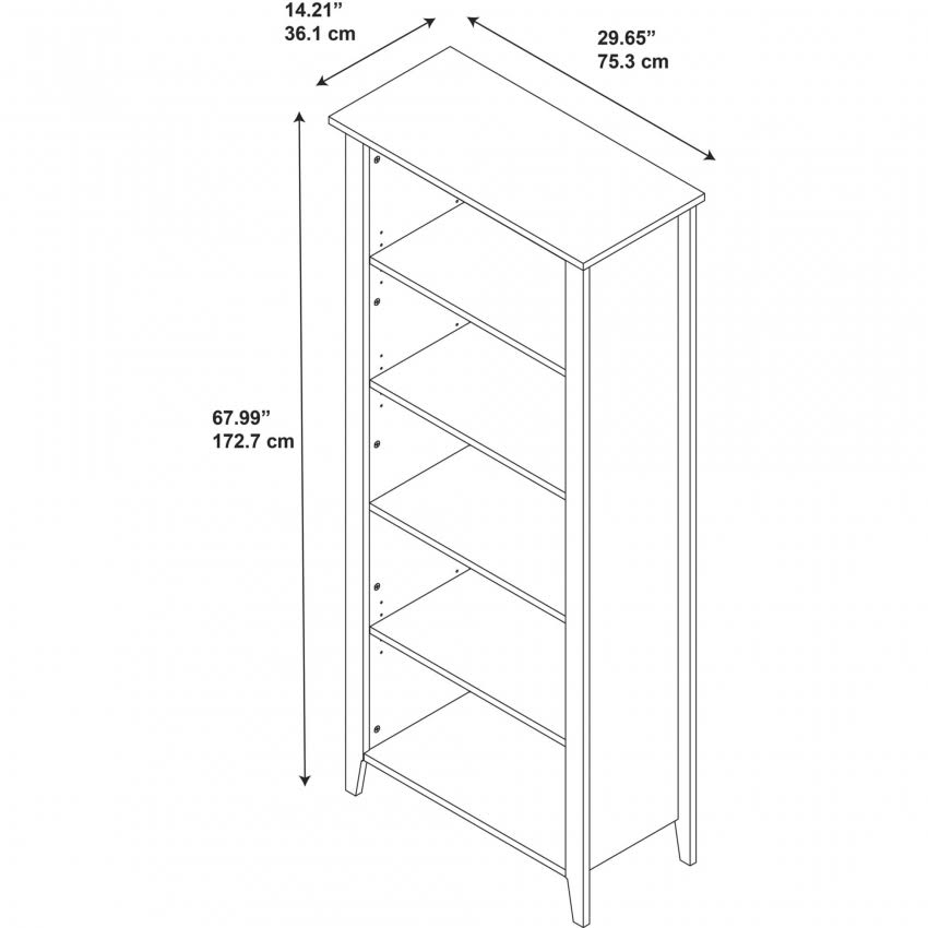 Kathy Ireland Office by Bush Furniture Connecticut 60W L Desk, Bookcase and Lateral File