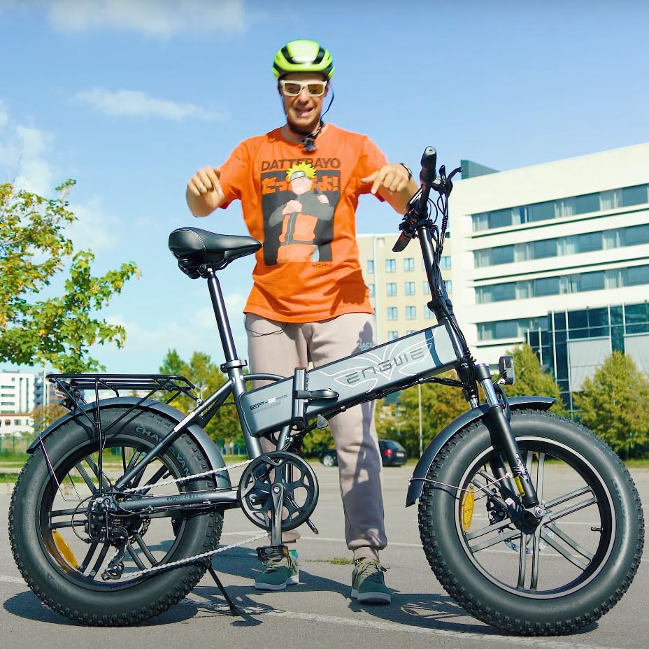 ENGWE Electric Bike for Adults, Foldable 1125W Peak Motor Ebike, 28Mph 80Miles Commuter E Bike with 52V 13AH Removable Battery, 20" x 3.0 Fat Tire Folding Electric Bicycle