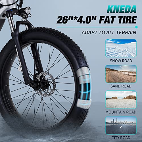 PEXMOR Electric Bike for Adults, 750W 32MPH Ebike w/48V 14AH Removable Battery Electric Bicycle,26" Fat Tire Electric Mountain Bike Snow Beach Commuter E-Bike,7 Speed, UL Certified