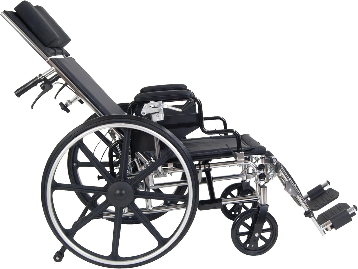 Drive Medical Viper Plus GT Full Reclining Wheelchair, Detachable Full Arms, 16" Seat