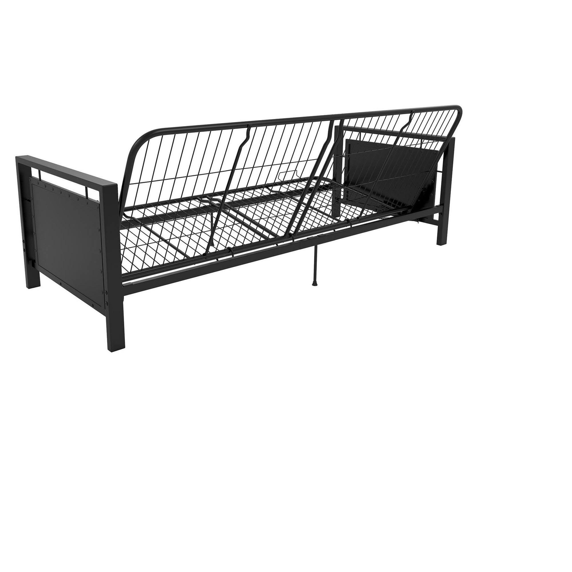 DHP Henley Metal Arm Futon Frame, Black Metal
