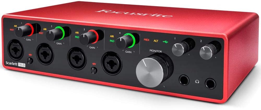 Focusrite Scarlett 18i8 USB Audio Interface (3rd Gen) Bundle with 4x XLR-XLR Cable