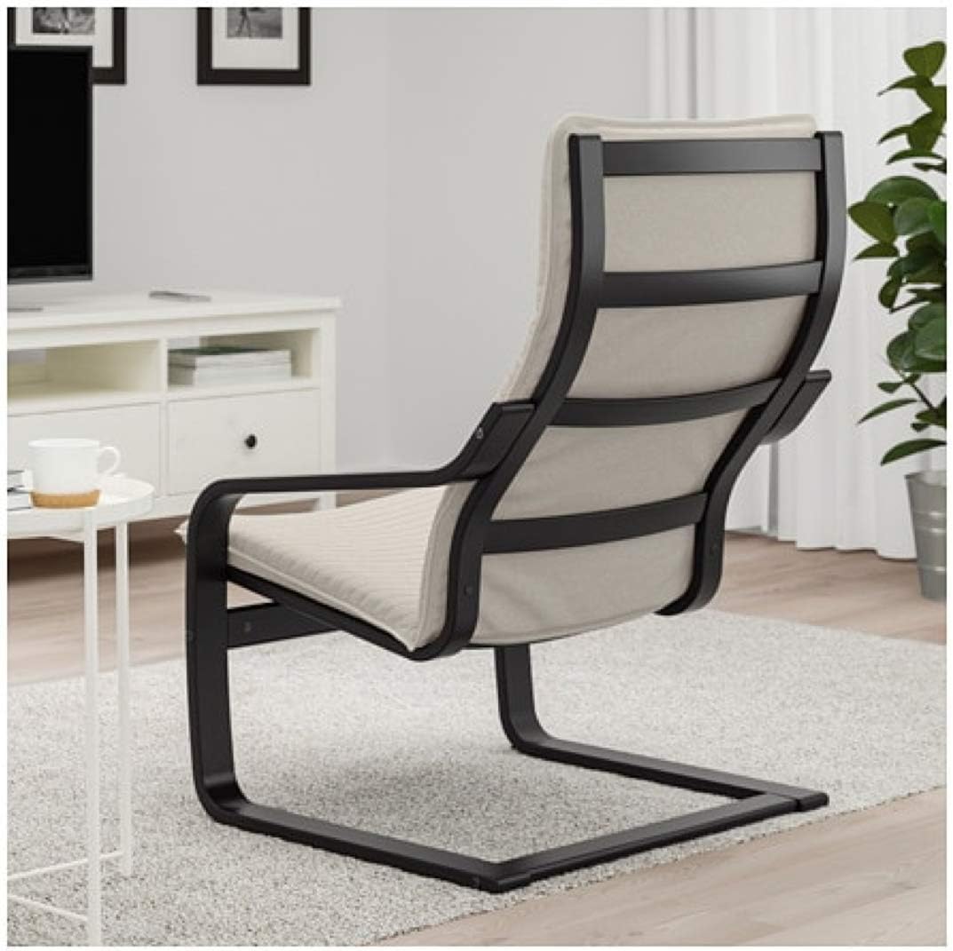 IKEA Poang Armchair Black-Brown Knisa Light Beige 692.407.95