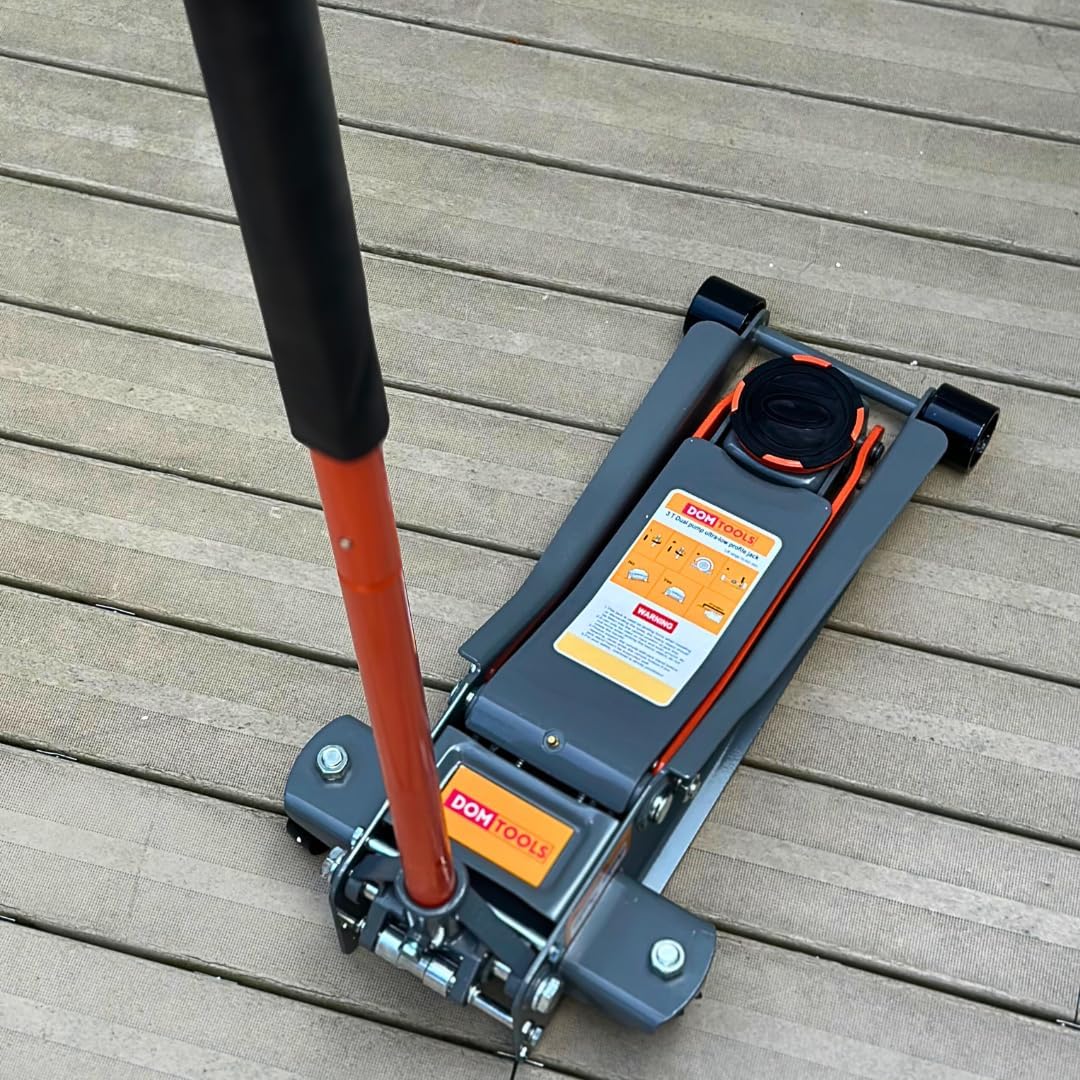 3.0 Ton Floor Jack with Dual Hydraulic Pumps & Reinforced Lifting Arm, Ultra Low Profile Lightweight Quick Lift Trolley Jack, Fast & Heavy Duty Car Lifting System (6,000 lbs)
