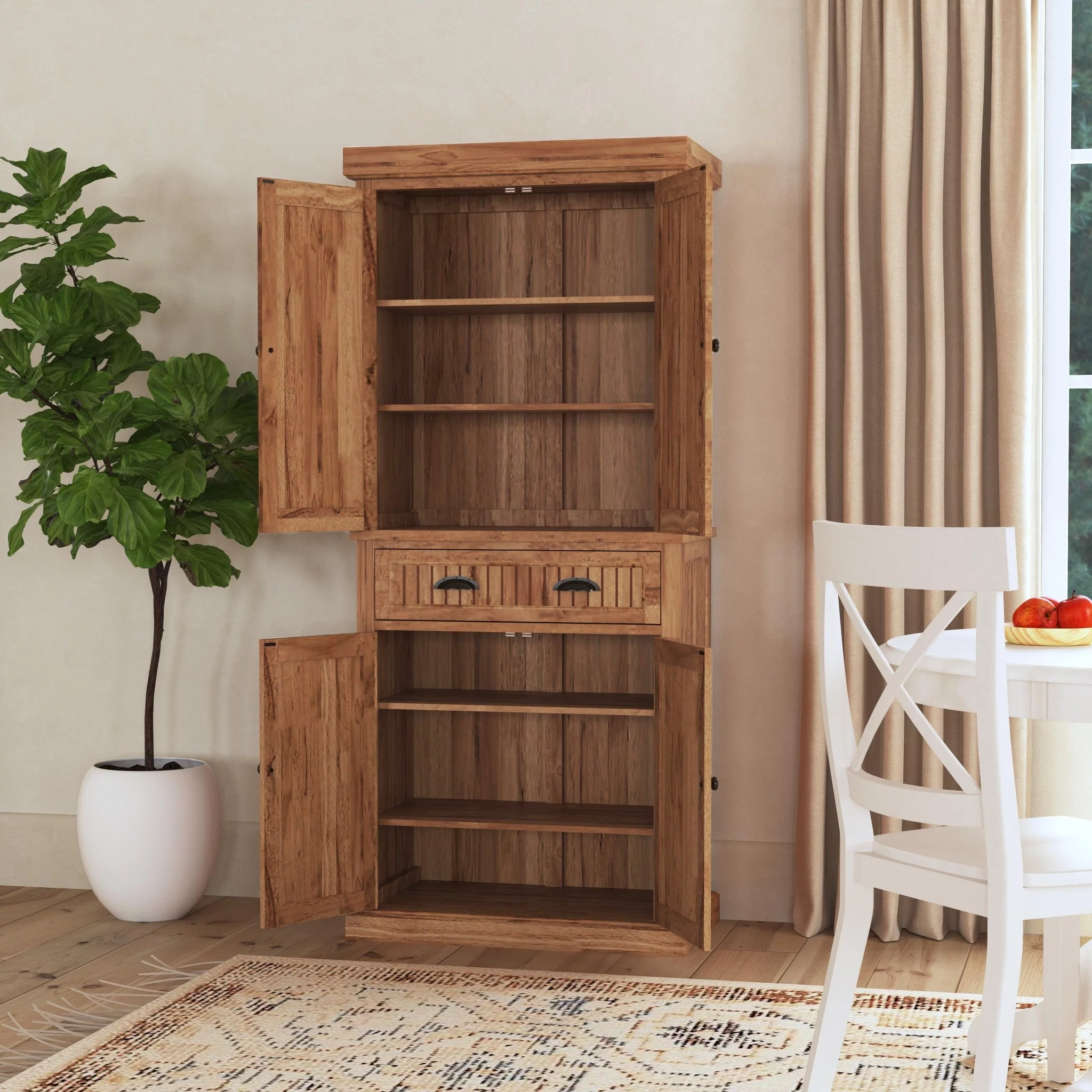 Homestyles Nantucket Wood Pantry in Brown