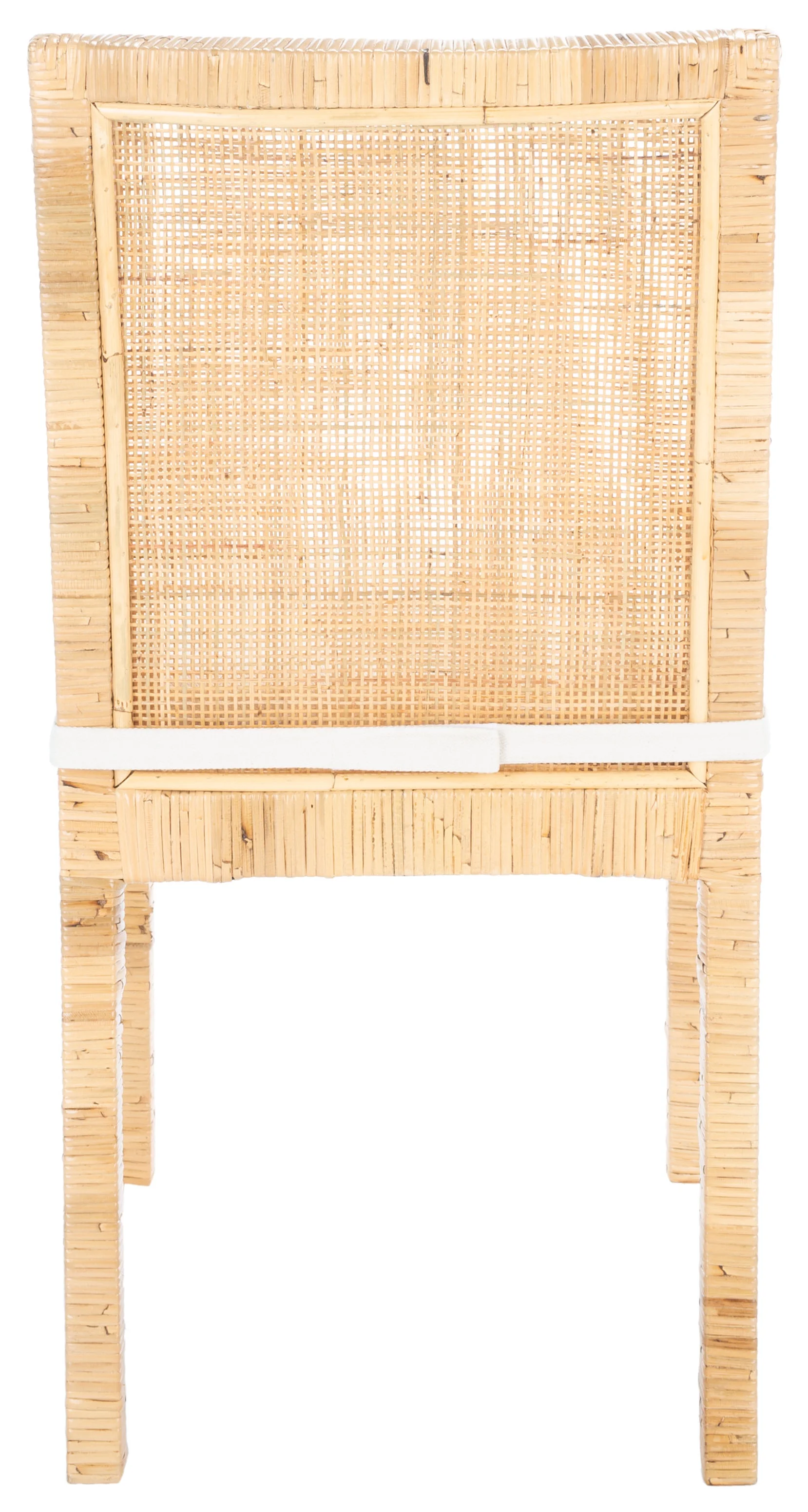 SAFAVIEH Tojo Cane Dining Chair with Cushion, Natural/White, Set of 2