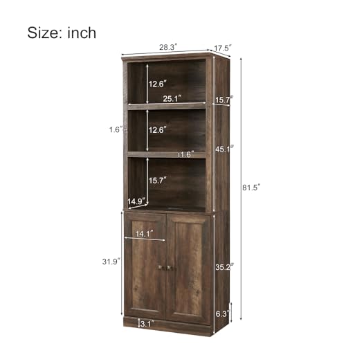 Wood Murphy Bed Cabinet Space-Saving Wall Bed Perfect for Apartments and Home Office (Murphy Bed,Full,Brown)