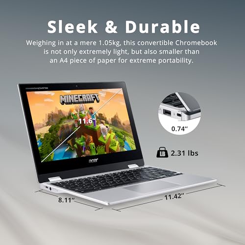 Acer Chromebook 314, Intel Celeron N4000, 14" HD Touch Display, 4GB LPDDR4, 64GB eMMC, Gigabit WiFi, Google Chrome, CB314-1HT-C7C0