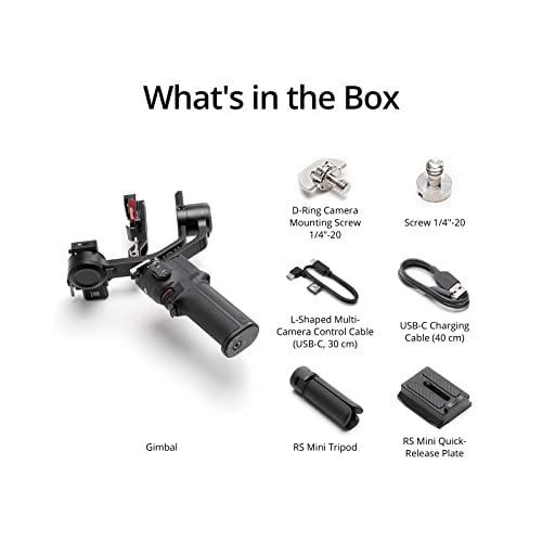 DJI RS 3 Mini, 3-Axis Gimbal Stabilizer for Cameras Canon/Sony/Panasonic/Nikon/Fujifilm, 2 kg (4.4 lbs) Tested Payload, Camera Stabilizer, Camera Gimbal with Native Vertical Shooting