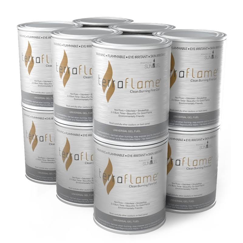 TerraFlame Pure Gel Fuel by SunJel - 12 Pack