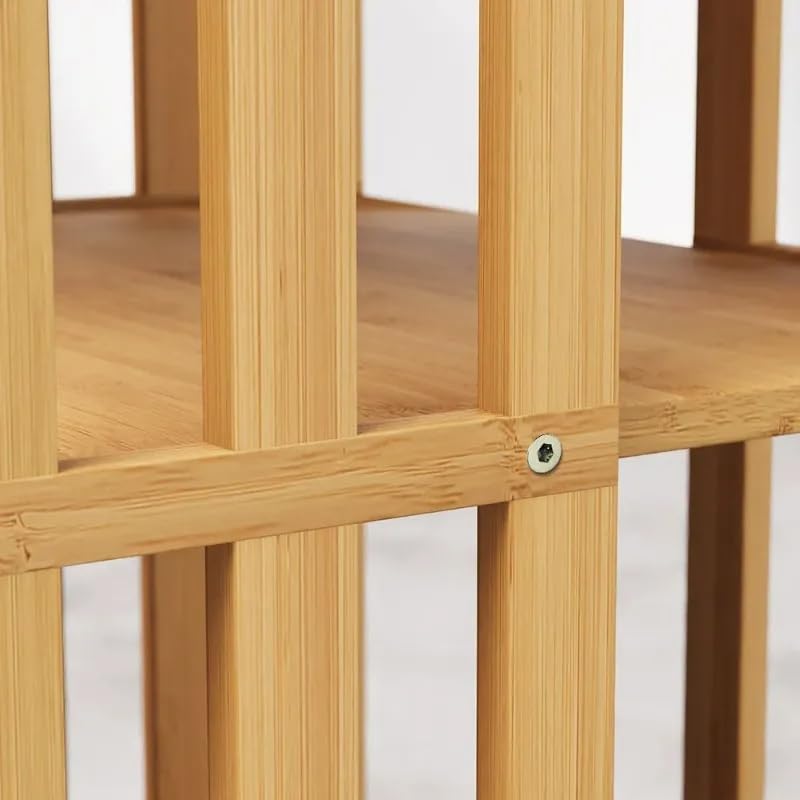 Rotating Bookshelf Tower, 360 Display Spinning Bookcase, Bamboo Bookshelf Floor Standing Storage Rack, Wood Narrow Book Shelf Organizer for Kids&Adults, Walnut 6 Tier
