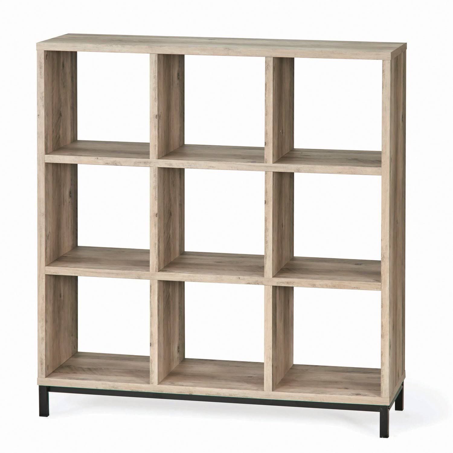 Better Homes and Gardens 9 Cube Storage Organizer with Metal Base, Rustic Gray