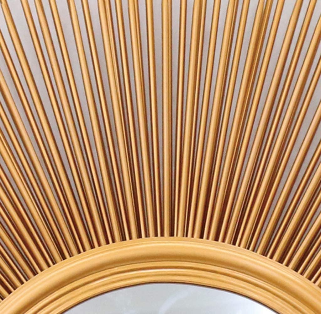 Mirror Large Retro Mirror Decorative Wall Hanging in Sunburst Shape Brushed Gold Sunburst Round Wall Mid Century Modern Style Gold Finish Living Room