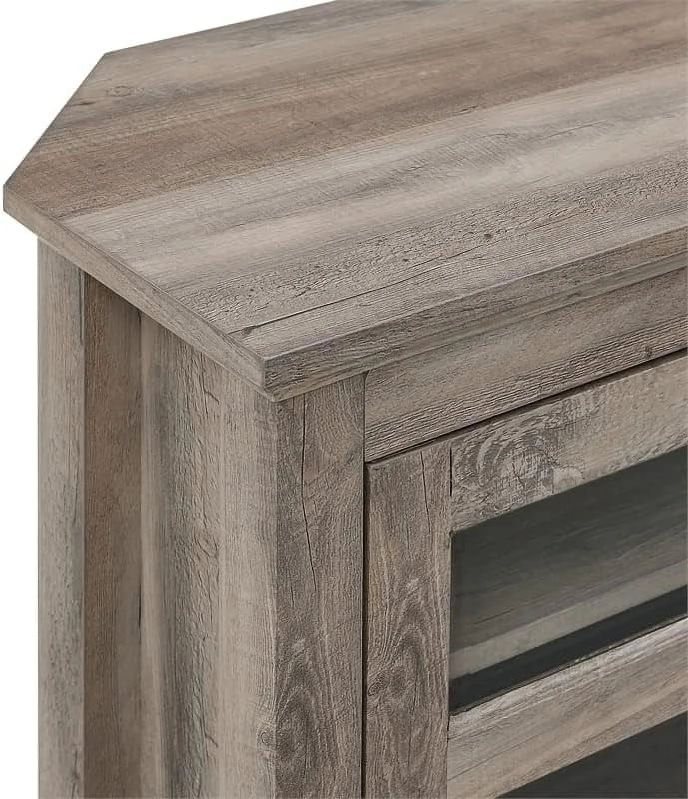 NLIBOOMLife 44" Modern Rustic Farmhouse Corner TV Stand Console with  for TV's up to 48"  Screen in Gray Wash