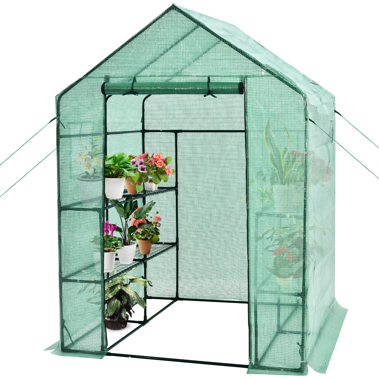 Walk-In Greenhouse 56x22 x 56x22 x 77x22 Gardening with Observation Windows