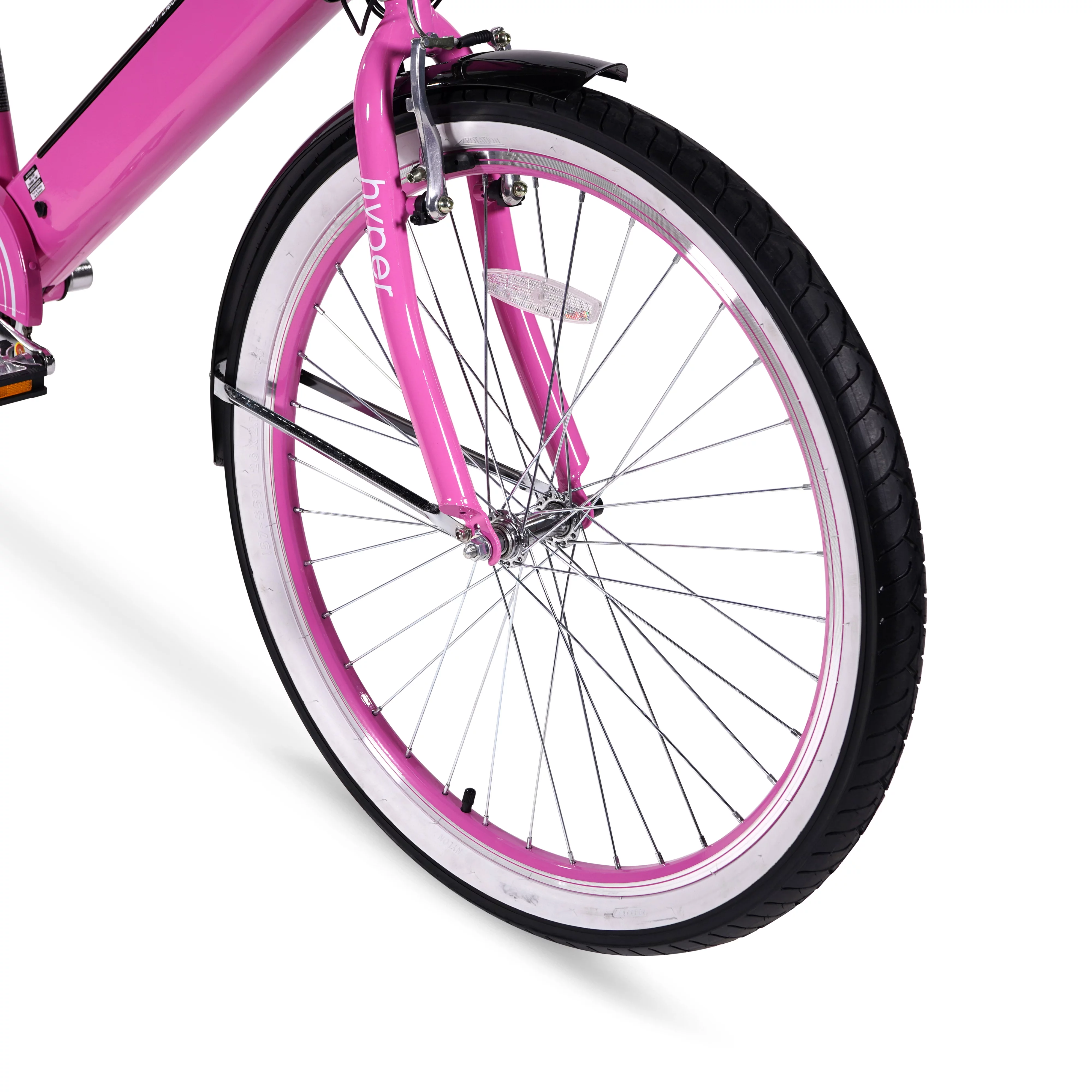 Hyper Bicycles Barbie 26" Ladies 36V Electric Cruiser E-Bike with Pedal-Assist, for adults, 250W Motor, Pink