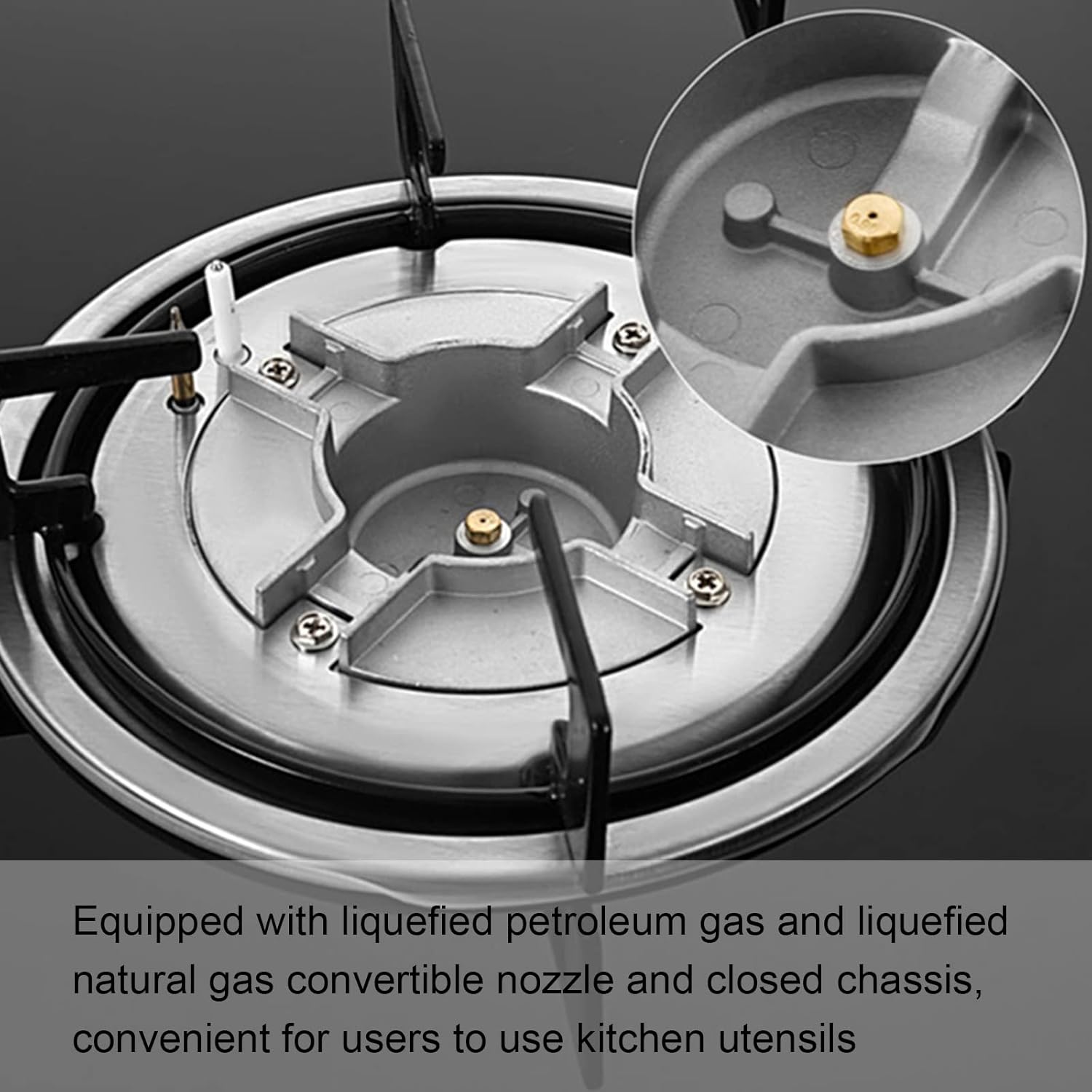 Gas Cooktop - 24 inch 4 Burners Built-in Stove - LPG/NG Dual Fuel Drop-in Tempered Glass Surface Gas Hob,Easy Clean Gas Stoves for Kitchen