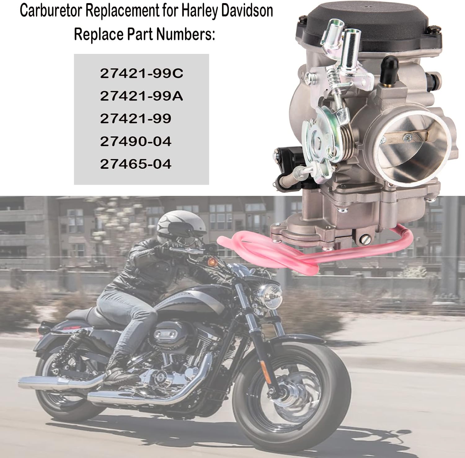 883 Carburetor CV 40mm Carburetor for Harley Davidson Sportster Sportster 883 XL883 Sportster 1200 XLH1200 Carb Replace 27490-04 27421-99C 27421-99A 27465-04 CV Carburetor by LOYPP Pack of 2