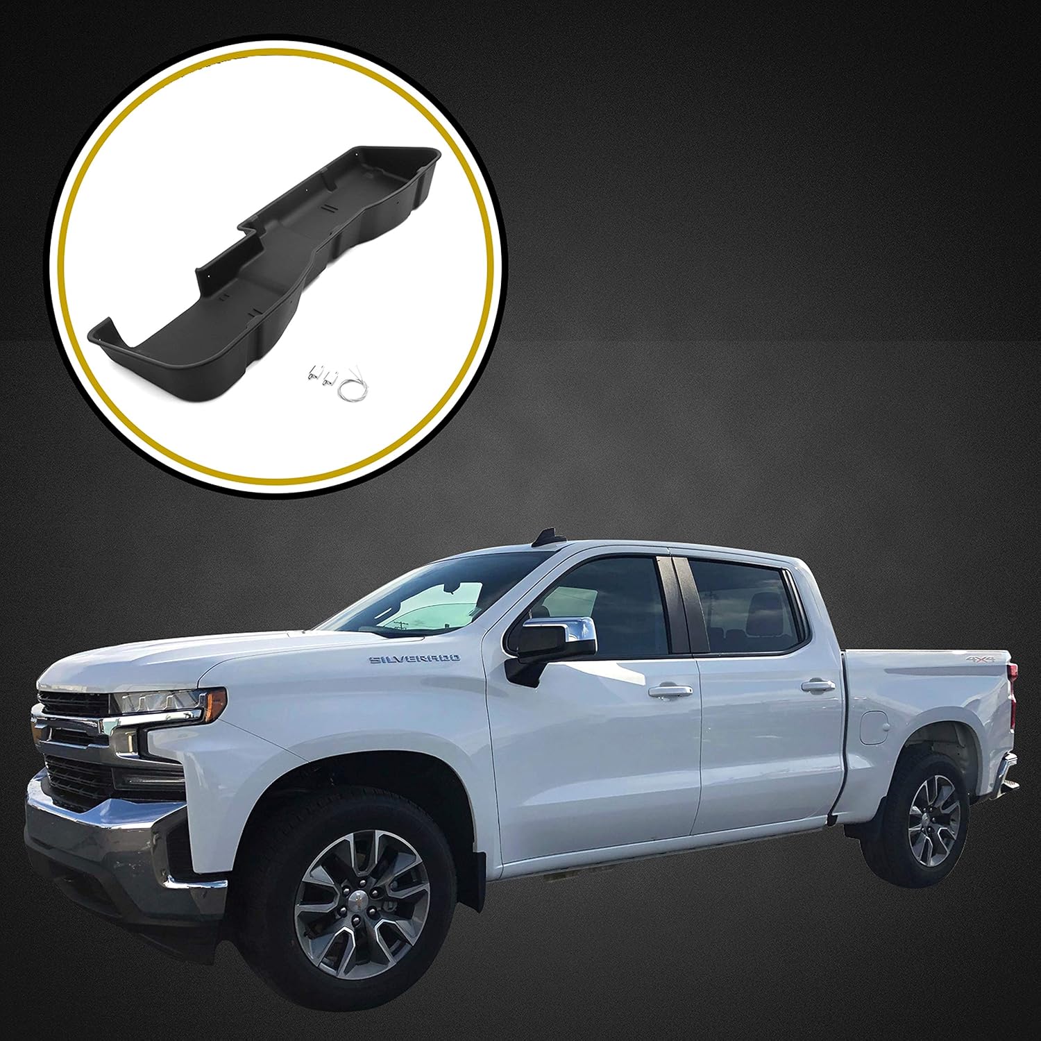 Red Hound Auto Under Seat Storage Box Compatible with Chevrolet Chevy GMC Silverado Sierra 1500 2019-2022, 2500HD 3500HD 2020-2022 Crew Cab Only Underseat System