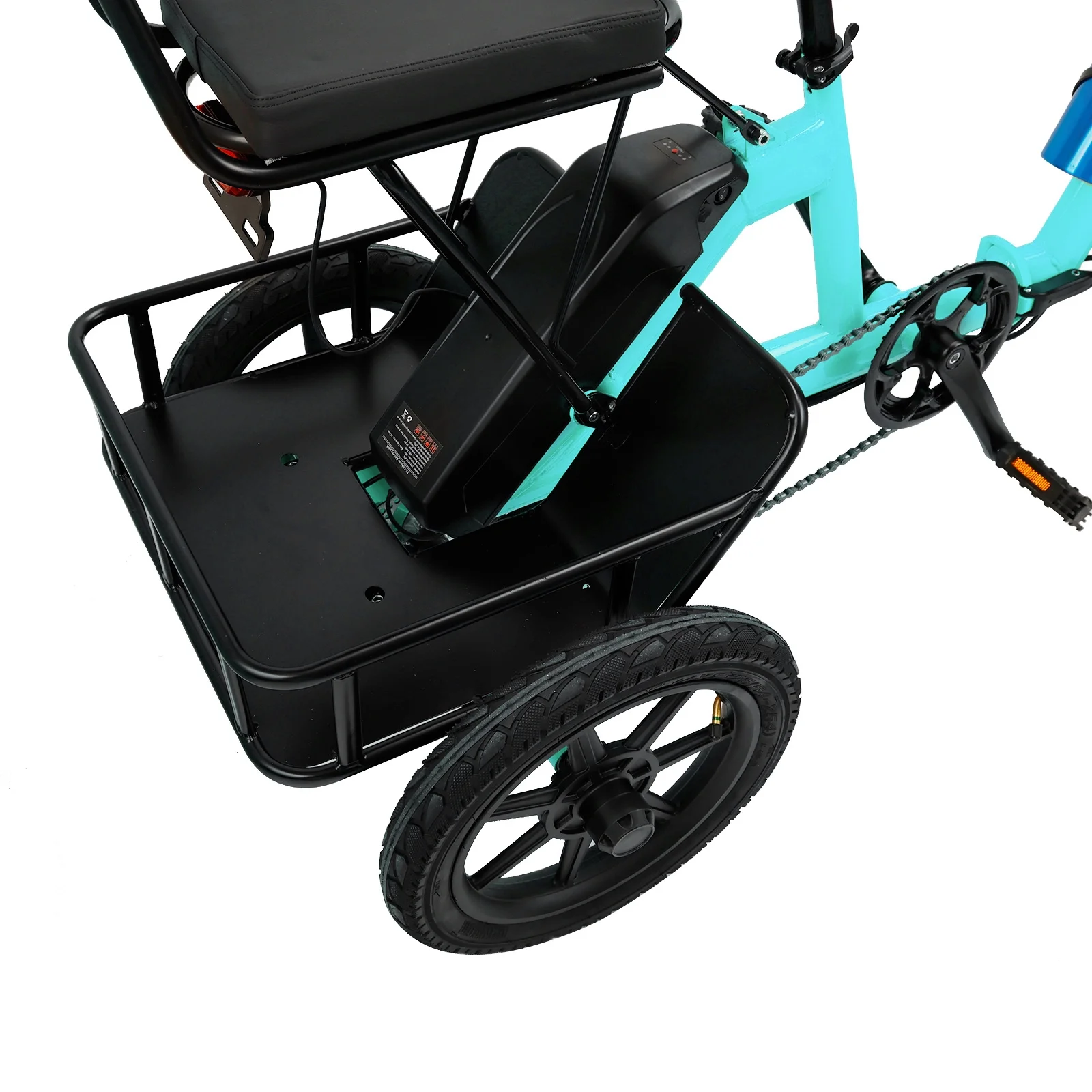 3-Wheel Electric Trike Motorized Folding Tricycle E-Bike - 48V 350W