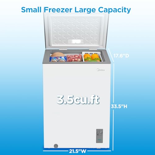 Midea MERC07C4BAWW Cubic Feet Chest Freezer, 7.0 Cu.ft-New, White
